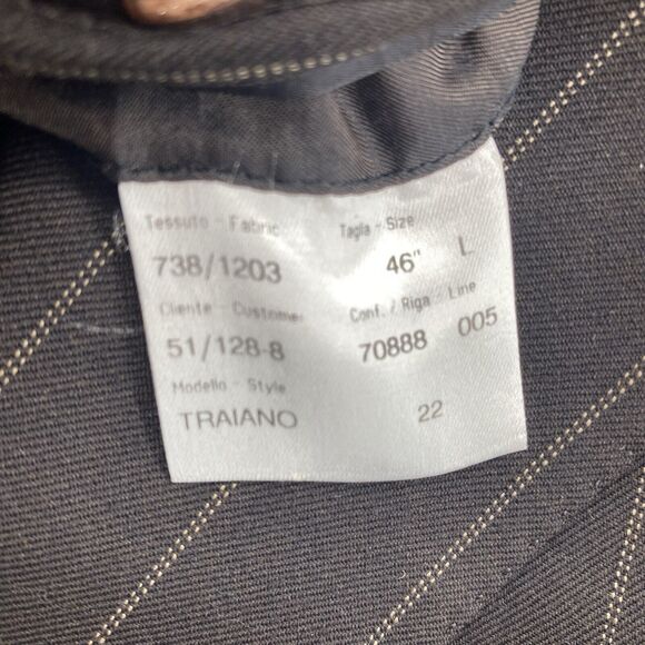 BRIONI Neiman MarcusTraiano Blazer Mens Brown 46L Gold Striped Jacket Wool‎ Coat - Picture 7 of 16